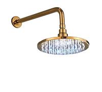 Paye de Douche à LED Pluie Haute Pression Pieche de Douche Fixe Round Round Route Plume Plume Chasse Basse en Laiton Gold de Salle de Bain Piste de Douche, 10 Pouces, 8 Pouces