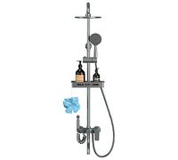 Paye de douche de pluie avec bras d'extension - Système de douche de pluie à haute pression - robinet de douche mural ensemble pour salle de bain - piste de douche à débit haute luxe douche en