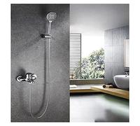 Paye de douche de salle de bain avec ensemble de combo à main, système de douche haute pression mural, robinet de douche avec soupape et garniture, chrome