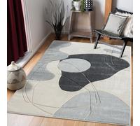 payé Tapis de salon, à poils courts, beige, gris, 120 x 170 cm, design bohème, abstrait, moderne, scandinave, tapis de chambre à coucher