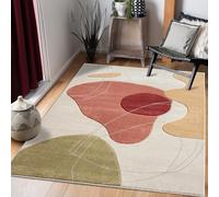 payé Tapis de salon, à poils courts, beige, multicolore, 120 x 170 cm, design bohème, abstrait, moderne, scandinave, tapis de chambre à coucher