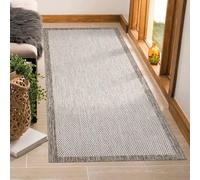payé Tapis d'extérieur résistant aux intempéries - 80 x 250 cm - Beige et blanc - Bordure - Tapis pour terrasse, balcon, jardin, intérieur