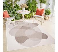 Payé Tapis d'Intérieur et d'Extérieur - Beige Crème - 80 x 150 cm - Réversible - Motif Abstrait - Résistant aux Intempéries - Pour Balcon, Terrasse, Salon, Cuisine