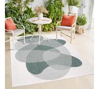 payé Tapis d'intérieur et d'extérieur - Vert crème - 160 x 230 cm - Tapis réversible - Motif abstrait - Résistant aux intempéries - Pour balcon, terrasse, intérieur salon cuisine
