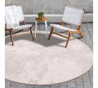 Payé Tapis intérieur/extérieur beige crème 160x160 cm reversible motif losanges résistant intempéries