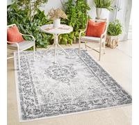 Payé Tapis intérieur/extérieur Gris crème 80x150 cm Ornements réversible résistant intempéries Pour balcon, terrasse, salon, cuisine