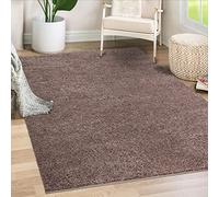 payé Tapis Läufer Hochflor Shaggy - 80x150cm Läufer - Brun Uni Salon Uni Flaconne Moderne Boho Déco Tapis Doux Chambre