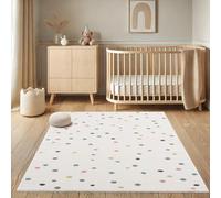 payé Tapis pour chambre d'enfant - Crème - 120 x 160 cm - Tapis de jeu à poils courts - Certifié Öko-Tex Standard 100