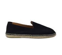 PAYMA - Espadrilles en Cuir Daim Jute pour Hommes. Chaussons d'été Flexibles. Sandales Mocassins en Suede. Coleur: Bleu Marine Lisse, Taille: EU 40