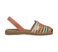PAYMA - Sandales Menorquinas Avarcas Plates pour Femme. Espadrilles Menorcan d'Été. Article en Cuir de l'Espagne. Plante Rembourrée. Couleur: Marron Multi, Taille: EU 37