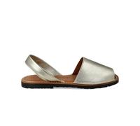 PAYMA - Sandales Menorquinas Avarcas Plates pour Femme. Espadrilles Menorcan d'Été. Article en Cuir de l'Espagne. Plante Rembourrée. Couleur: Doré, Taille: EU 37