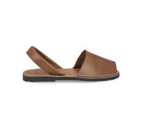 PAYMA - Sandales Menorquinas Avarcas Plates pour Femme Homme Unisexe. Espadrilles Menorcan d'Été. Article en Cuir de l'Espagne. Plante Rembourrée. Couleur: Marron, Taille: EU 42