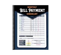 Payment Bill Notebook, Monthly Binding Tracker, Budget Planner with Schedule, Expense Log with Ledger Details, 10x8.2inches Finance Journal, Organized Record for Budgeting Home Expense Workshop Use