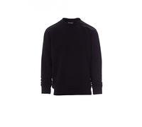 PAYPER New Orleans Sweat-shirt pour homme Col rond manches longues poignets et taille côtelée élastique mélangé coton polyester noir