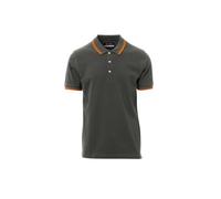 PAYPER Skipper Polo 100 % coton piqué avec bordures contrastées manches courtes homme, couleur smoke/orange, taille XXL, Fumée orange