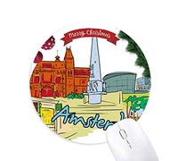 pays - bas armsterdam aquarelle tapis de souris en caoutchouc de sapin de noël