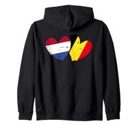 Pays-Bas Belgique Love Heart Dutch Belge Double Drapeau Sweat à Capuche