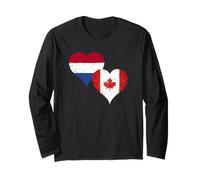 Pays-Bas Canada Drapeau pour Fiers Canadiens Néerlandais Manche Longue