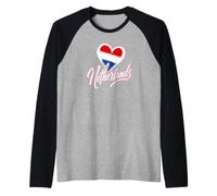 Pays-Bas Cœur Dutch Heritage Holland Pride Minimalist Manche Raglan