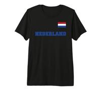 Pays-Bas Hollande - Nederland avec Drapeau sur la Poitrine T-Shirt Haut de Gamme