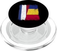 Pays-Bas Roumanie Demi Drapeau Roumanie Patrimoine Roumain néerlandais PopSockets PopGrip pour MagSafe