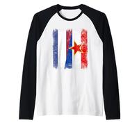 Pays-Bas Yougoslavie Demi-Drapeau Patrimoine yougoslave néerlandais Manche Raglan