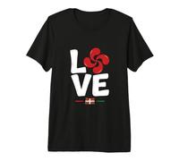 Pays Basque Amour Couple Lauburu Ikurrina Love Euskal Herria T-Shirt Haut de Gamme