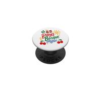 Pays Basque Été Cerises Basques Lauburu Soleil Vacances PopSockets PopGrip Adhésif