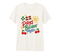 Pays Basque Été Cerises Basques Lauburu Soleil Vacances T-Shirt Haut de Gamme
