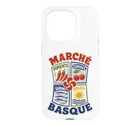 Pays Basque Marché Gastronomie Symboles Basques Lauburu Coque pour iPhone 15 Pro
