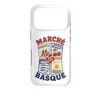 Pays Basque Marché Gastronomie Symboles Basques Lauburu Coque pour iPhone 17 Pro