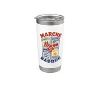 Pays Basque Marché Gastronomie Symboles Basques Lauburu Gobelet isotherme en acier inoxydable double paroi