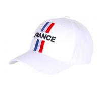 PAYS Casquette France Blanche Drapeau Bleu Blanc Rouge Mode Classe - Taille Unique - Blanc