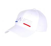 PAYS Casquette France Blanche Drapeau Tricolore Bleu Blanc Rouge Classe - Taille Unique - Blanc