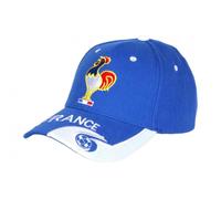 PAYS Casquette France Drapeau Tricolore Ballon Foot et Coq Gaulois - Taille Unique - Bleu