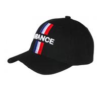 PAYS Casquette France Noire Drapeau Bleu Blanc Rouge Design Classe - Taille Unique - Noir