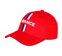 PAYS Casquette France Rouge Drapeau Bleu Blanc Rouge Mode Classe - Taille Unique - Rouge