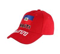 PAYS Casquette Haiti Rouge Baseball Drapeau Haitien Mode Caraibes - Taille Unique - Rouge