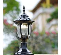 Pays d'Amérique E27 Post Lights Prévention de la Rouille Applique Murale en Aluminium Étanche Villa Porte Colonne Lampe Extérieure Applique Jardin Tête Unique Pilier Extérieur Lanterne avec Verre