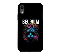 Pays de Belgique Chat Portant des Lunettes de Soleil et Fleurs Coque pour iPhone XR