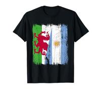 Pays de Galles Argentine Demi drapeau gallois racines argentines T-Shirt
