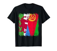 Pays de Galles Érythrée Demi Drapeau Gallois Patrimoine érythréen T-Shirt