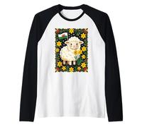 Pays de Galles Follower Cute Agneau entouré de jonquilles Manche Raglan