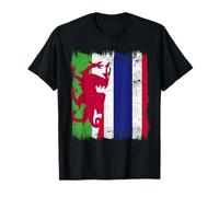 Pays de Galles Thaïlande Demi-Drapeau Racines thaïlandaises T-Shirt