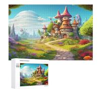 Pays des Merveilles 1000 Pièces Puzzle en Bois pour Adultes Enfants, Puzzles Impossible, Jeu D'adresse pour Toute La Famille, （75×50cm）