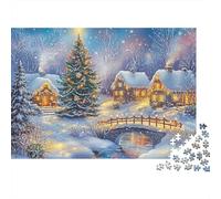 Pays des Merveilles hivernaux Lights 1000 Pièces Puzzle Adulte Impression HD Anti-Stress pour S'amuser pour Adolescents 14+ sans Reflets sans Défaut 38x26cm/1000pcs