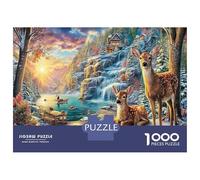 Pays des Merveilles hivernaux Puzzles 1000 Pièces Cadeau Unique Animaux Jeu Éducatif Challenge Toy À De Qualité Supérieure Peinture Art pour Adultes Et Enfants À Partir De 12 Ans 38x26cm/1000pcs