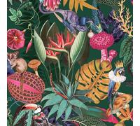 Pays des Merveilles Tropicale Papier Peint Vert Émeraude Holden WOW036