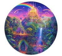 Pays des merveillesJigsaw Puzzle 1000 Piece for Adults Kids Round Fantasy châteauCreative Challenging Toys Gift1000pcs (67.5x67.5cm)