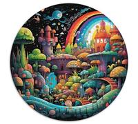 Pays des merveillesJigsaw Puzzle 1000 Piece for Adults Round Fantasy châteauCreative Challenging Family Decorations1000pcs (67.5x67.5cm)